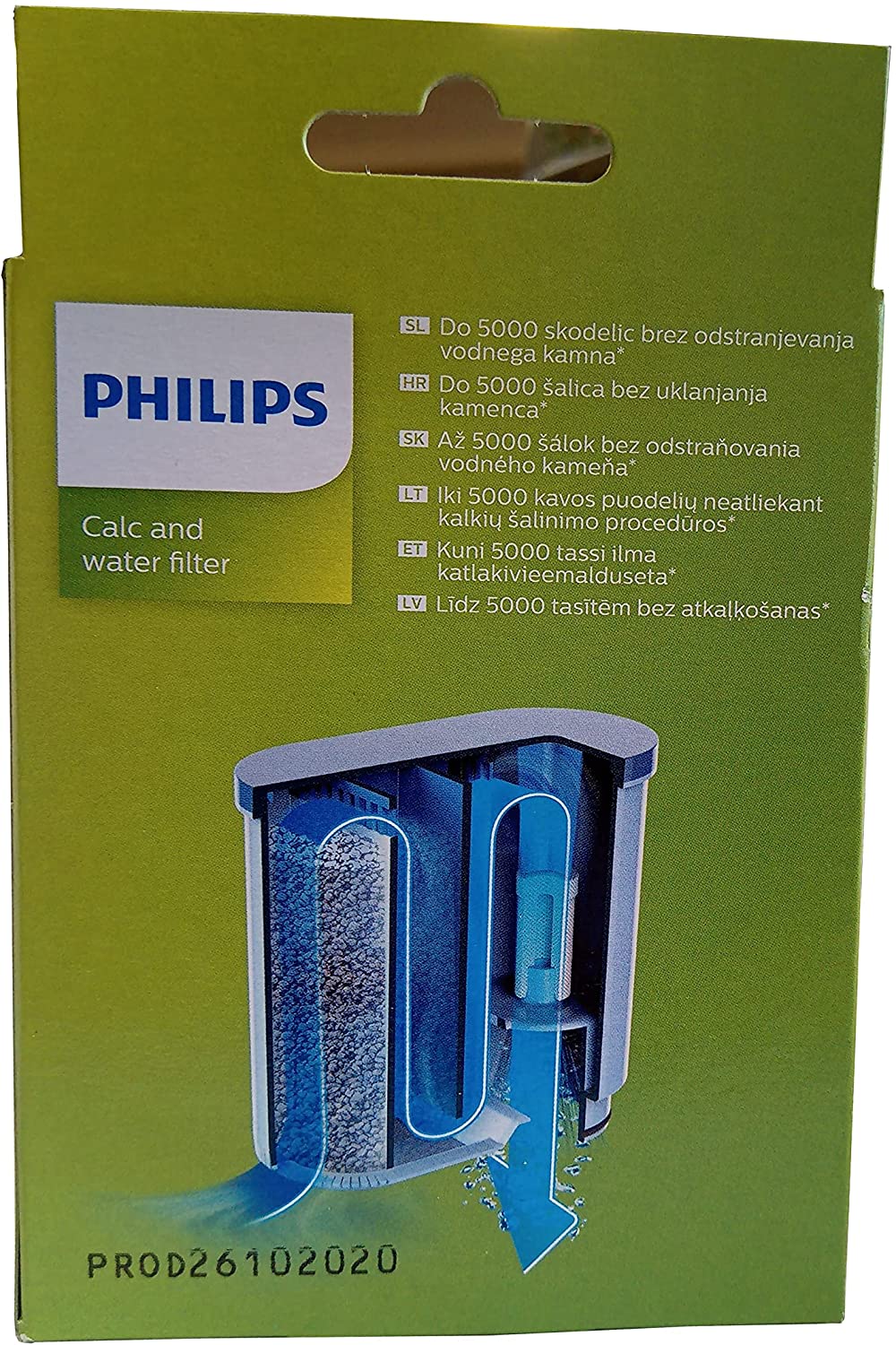 2 pièces, Filtre à eau compatible avec le filtre anticalcaire Philips  AquaClean